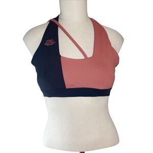Engineered Life 3 Strap Sports Bra Size S Rust and Black Athleisure Sporty EUC